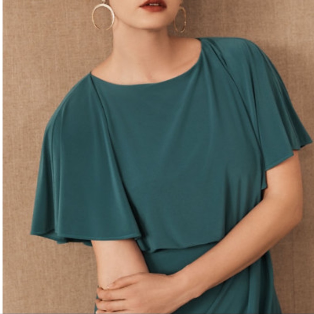 NWOT BHLDN Lena Flutter Sleeve Jersey Gown Dress Z445-1 - Picture 4 of 8